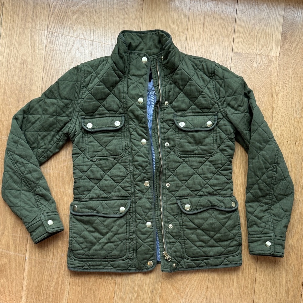 J. Crew Olive Quilted Jacket